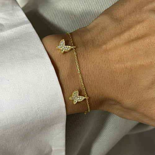 Amanda | Pulsera con colgantes de mariposa