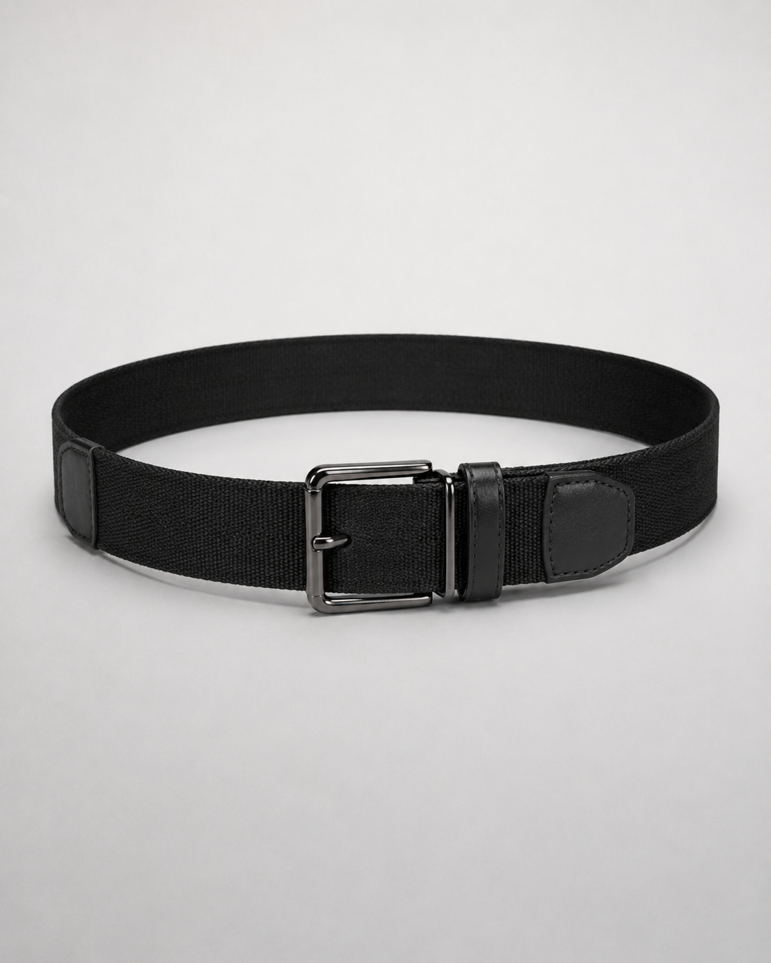 Cinturón utility negro de lona para hombre