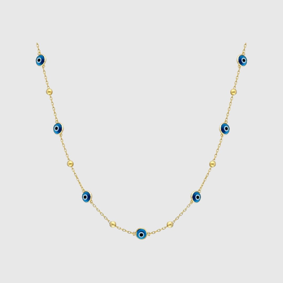 Oihana | Collar de cadena fina con ojos turcos