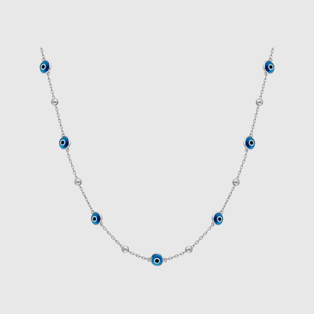 Oihana | Collar de cadena fina con ojos turcos