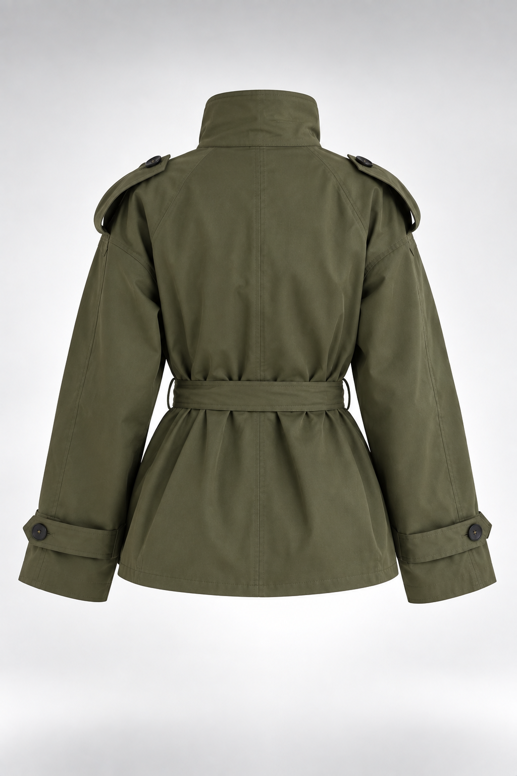 Gabardina Siena Utility verde oliva prenda sola espalda