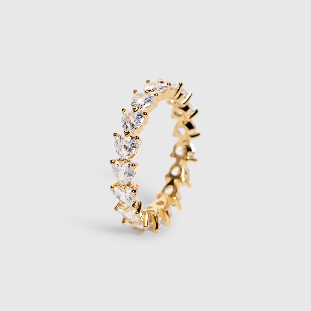 Raquel | Anillo de piedras en forma de corazón