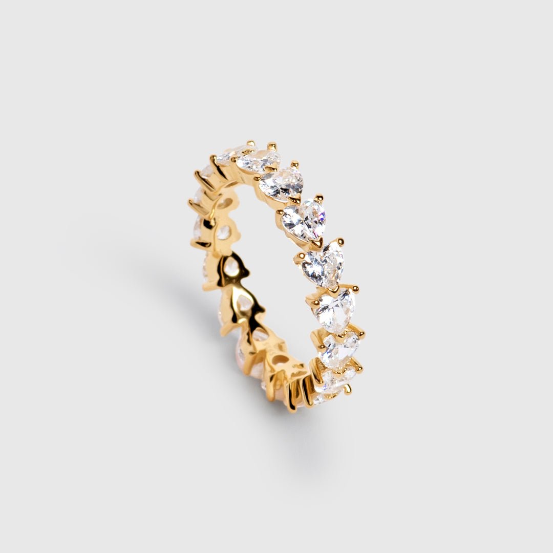 Raquel | Anillo de piedras en forma de corazón