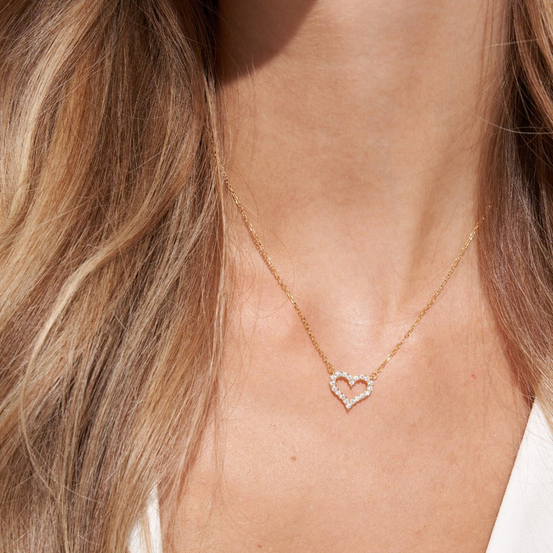 Mabel | Collar corazón de pedrería
