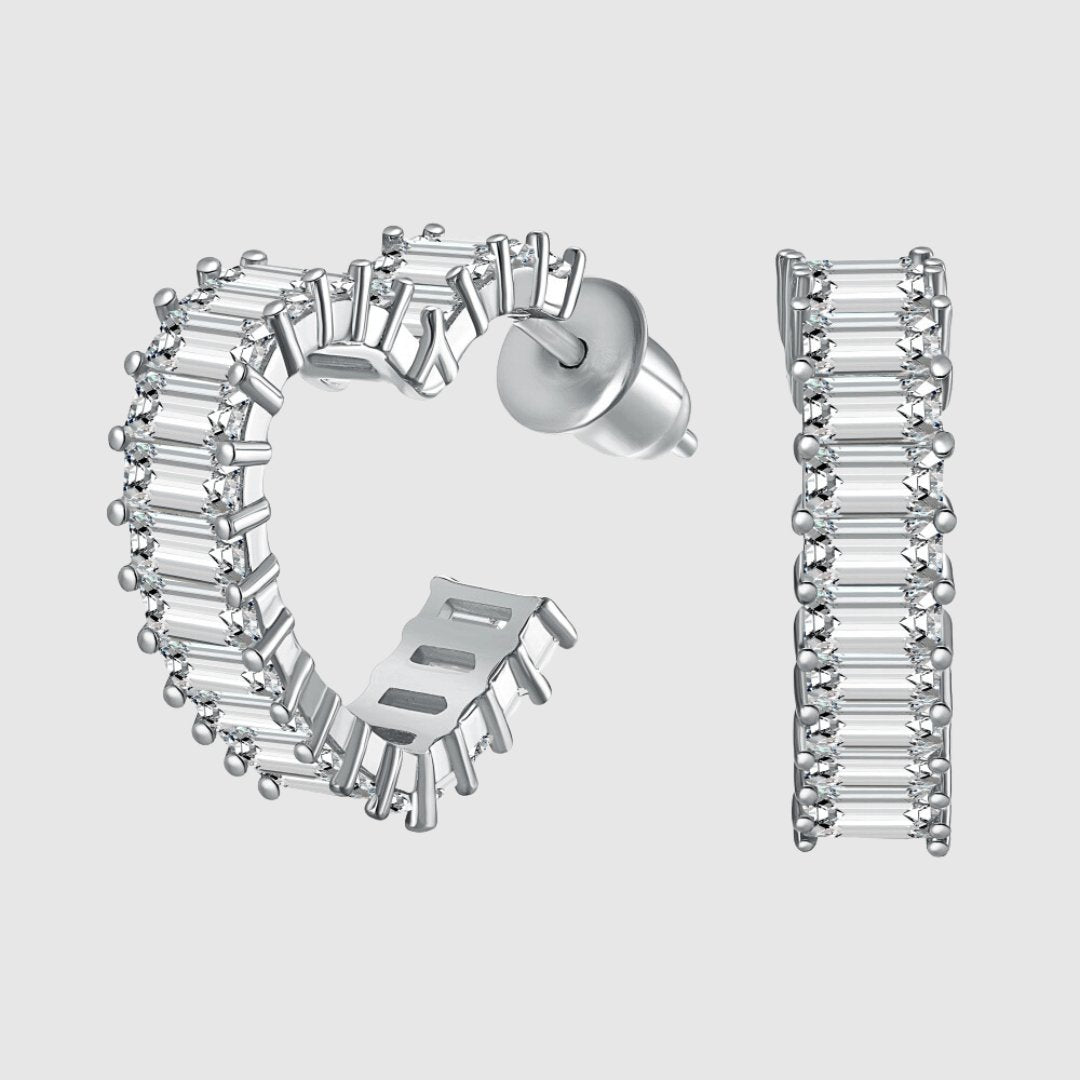 Lena | Aros de pedrería rectangular
