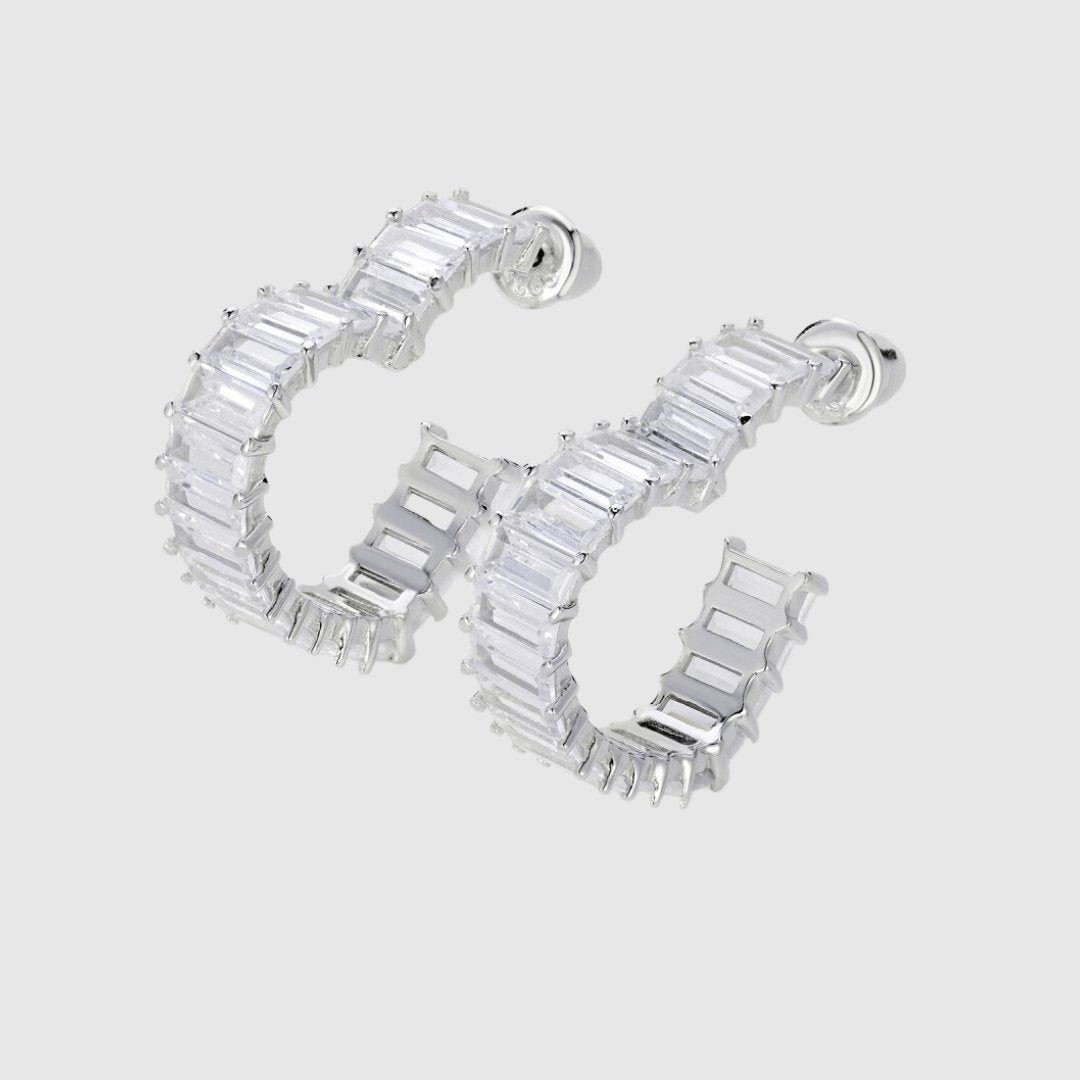 Lena | Aros de pedrería rectangular