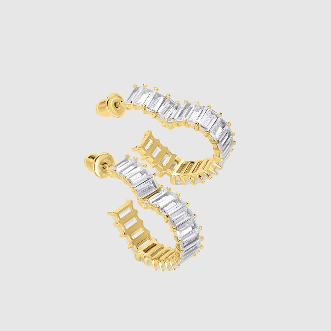 Lena | Aros de pedrería rectangular