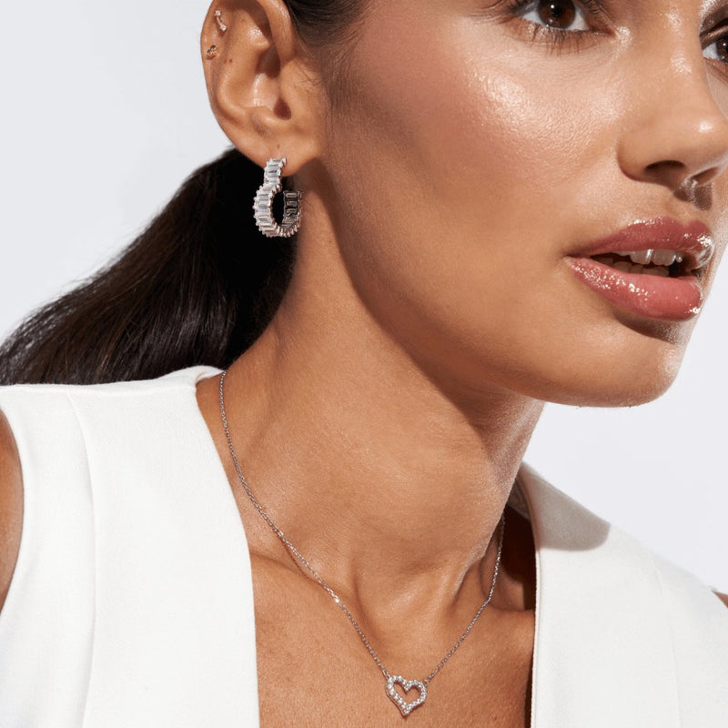 Lena | Aros de pedrería rectangular