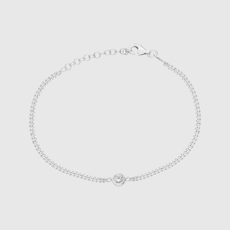 Cayetana | Pulsera fina con piedra central