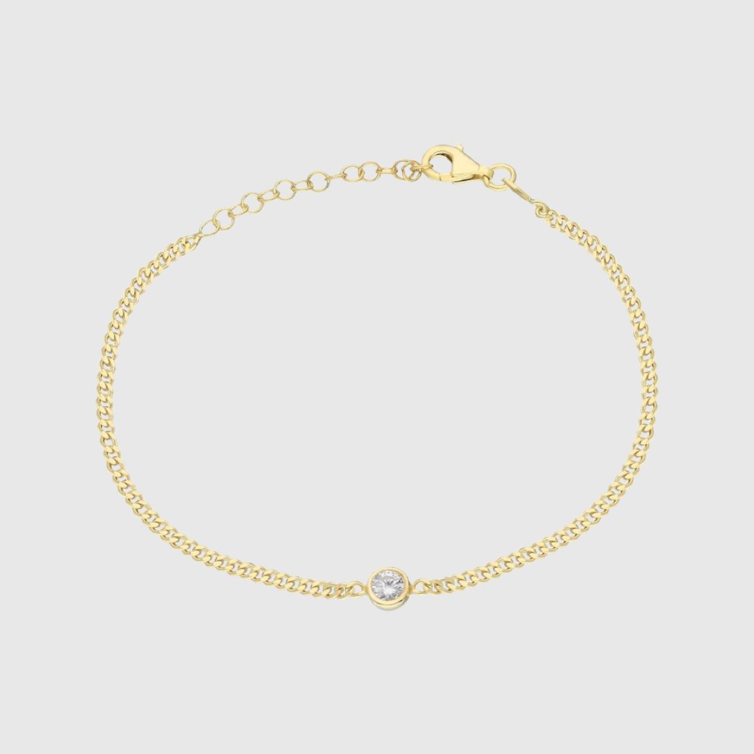 Cayetana | Pulsera fina con piedra central