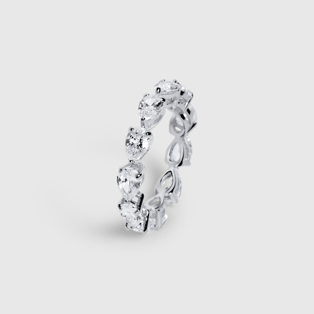 Roma | Anillo alianza de piedras ovaladas
