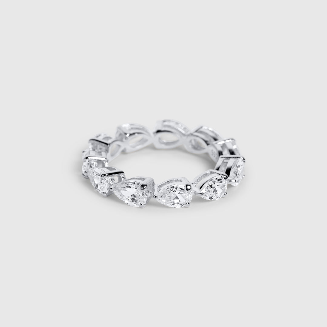 Roma | Anillo alianza de piedras ovaladas