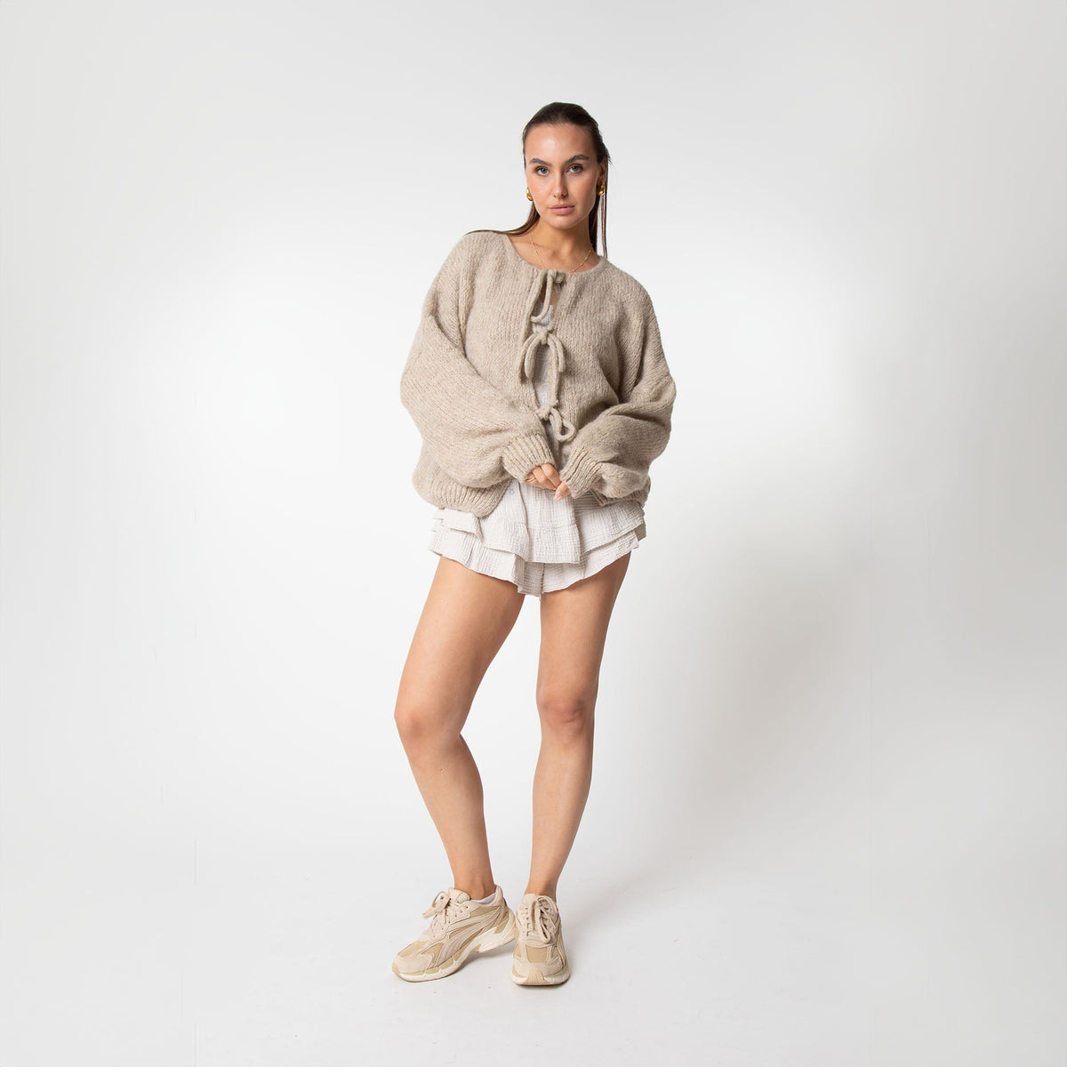 Noemí | Cárdigan oversize con lazos delanteros