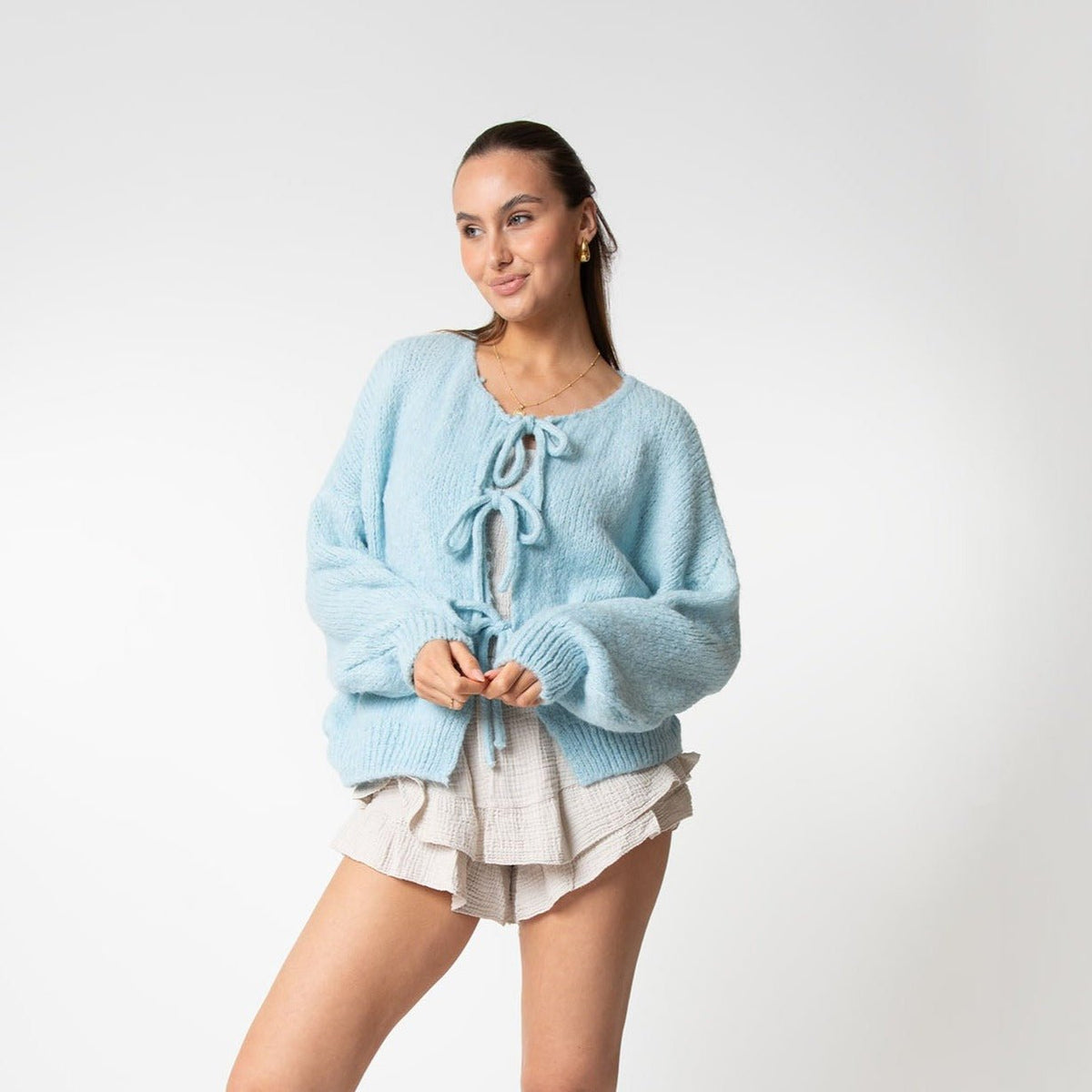 Noemí | Cárdigan oversize con lazos delanteros
