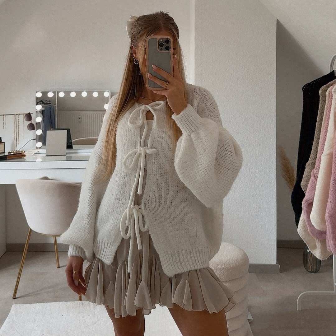 Noemí | Cárdigan oversize con lazos delanteros