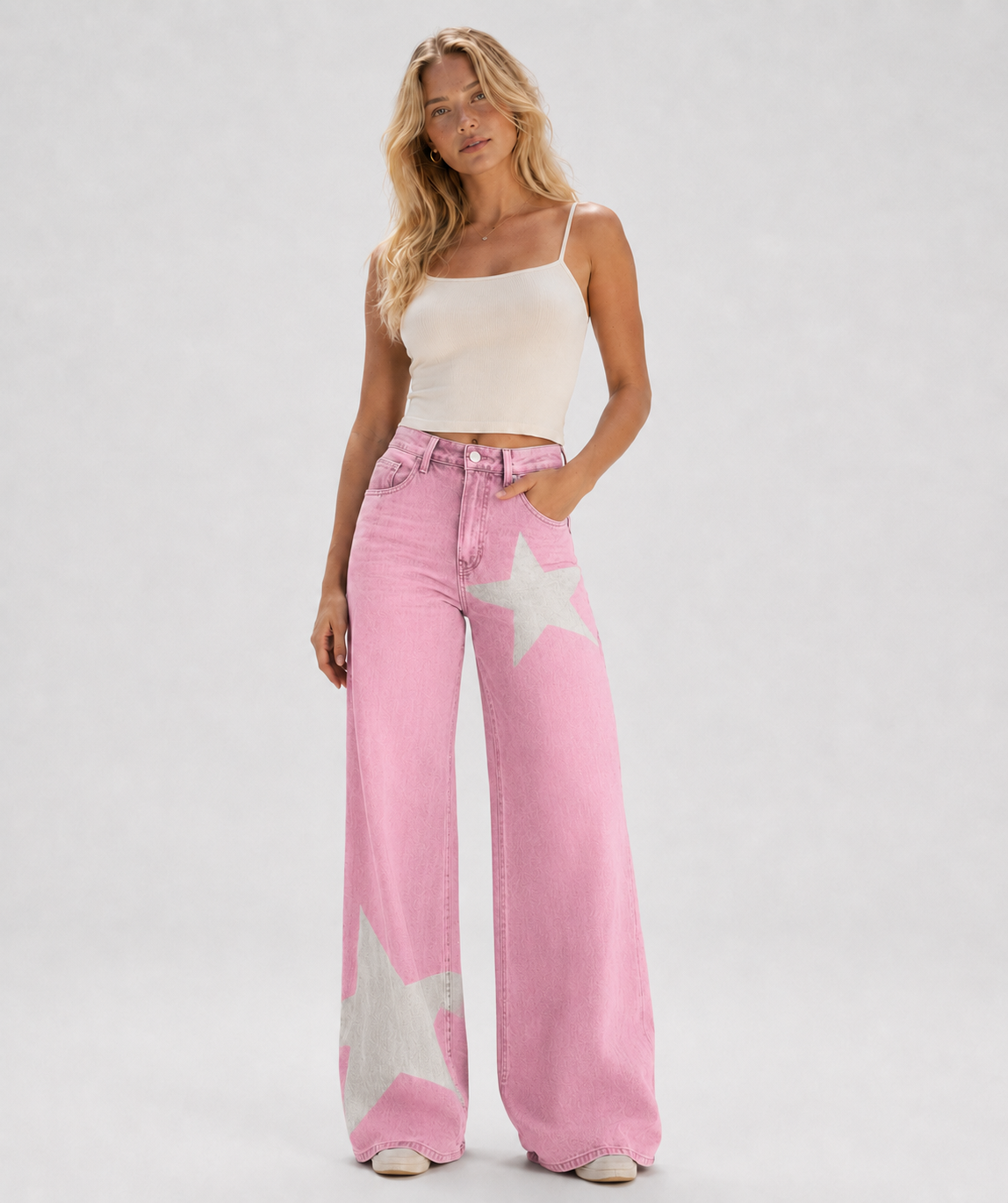 Pantalón Riviera Pink en modelo 2 - frontal