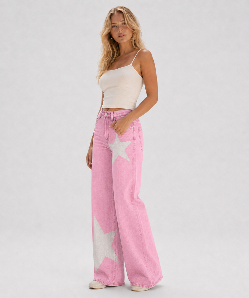 Pantalón Riviera Pink en modelo 2 - lateral