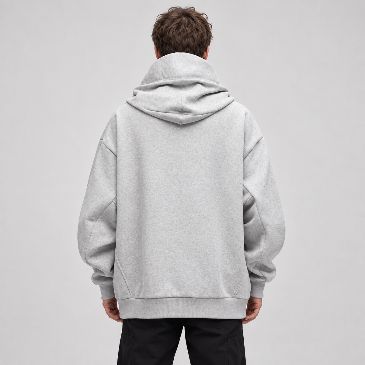 Sudadera oversize Shinobi gris, vista trasera