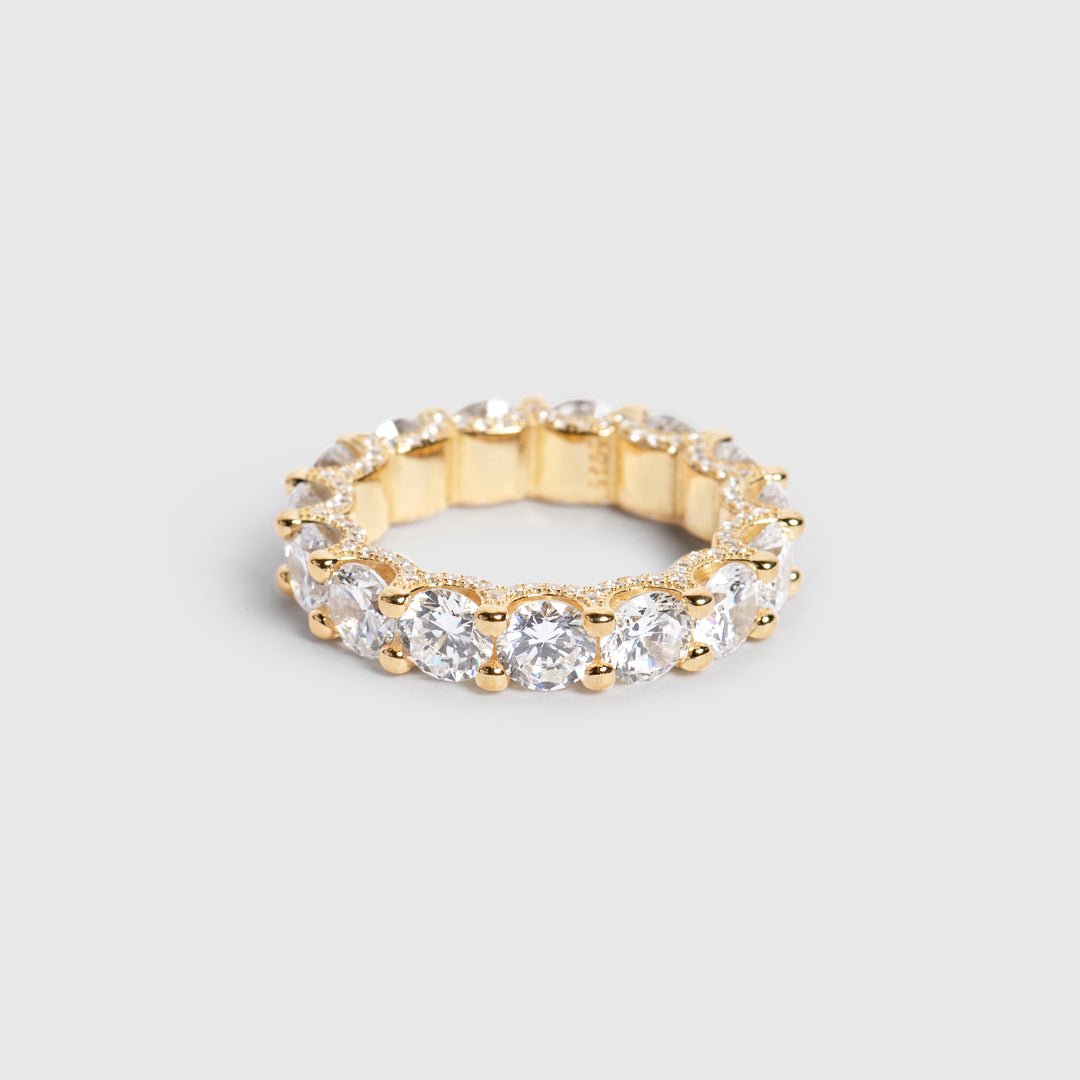 Vania | Anillo alianza de piedras grandes