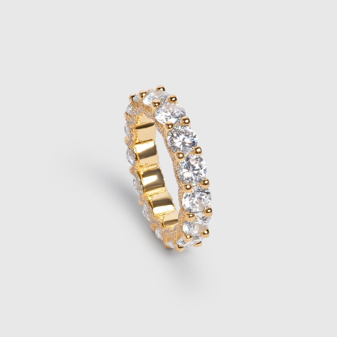 Vania | Anillo alianza de piedras grandes