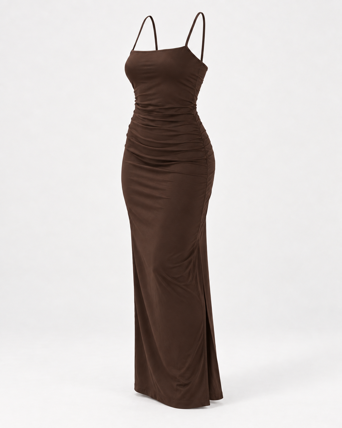Vestido Alma Fit marrón - vista 45 grados