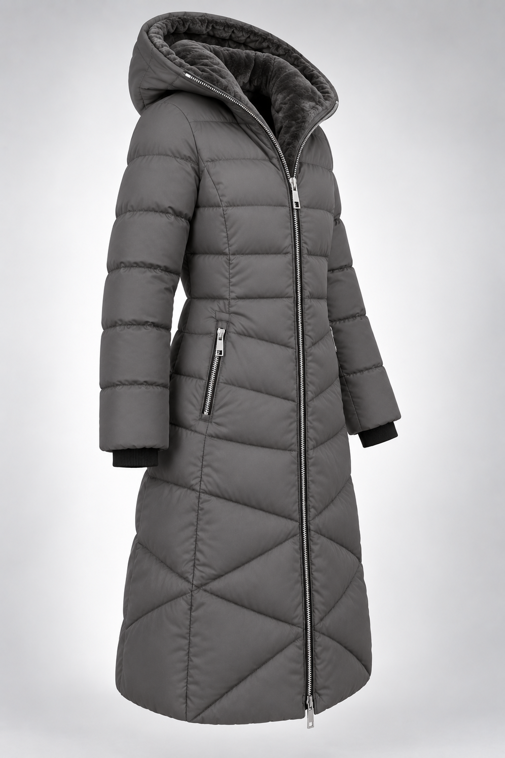 Abrigo Verona Long Puffer gris, 45 grados