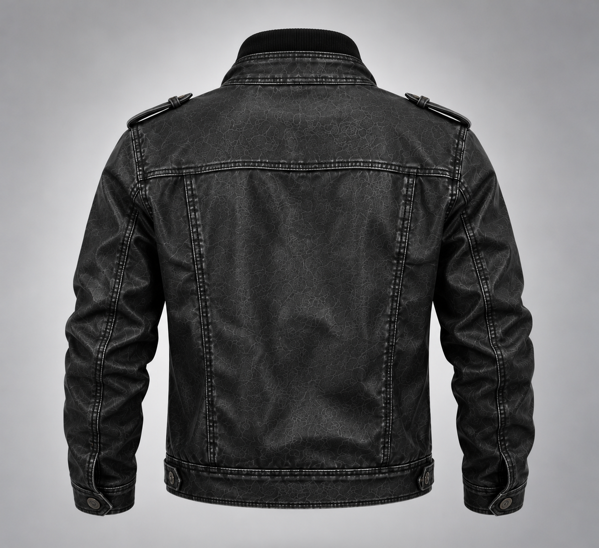 Chaqueta Asfalto negra sin modelo trasera