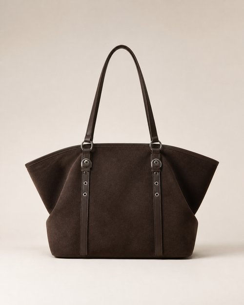 Bolso Tote Efecto Ante con Correas — producto