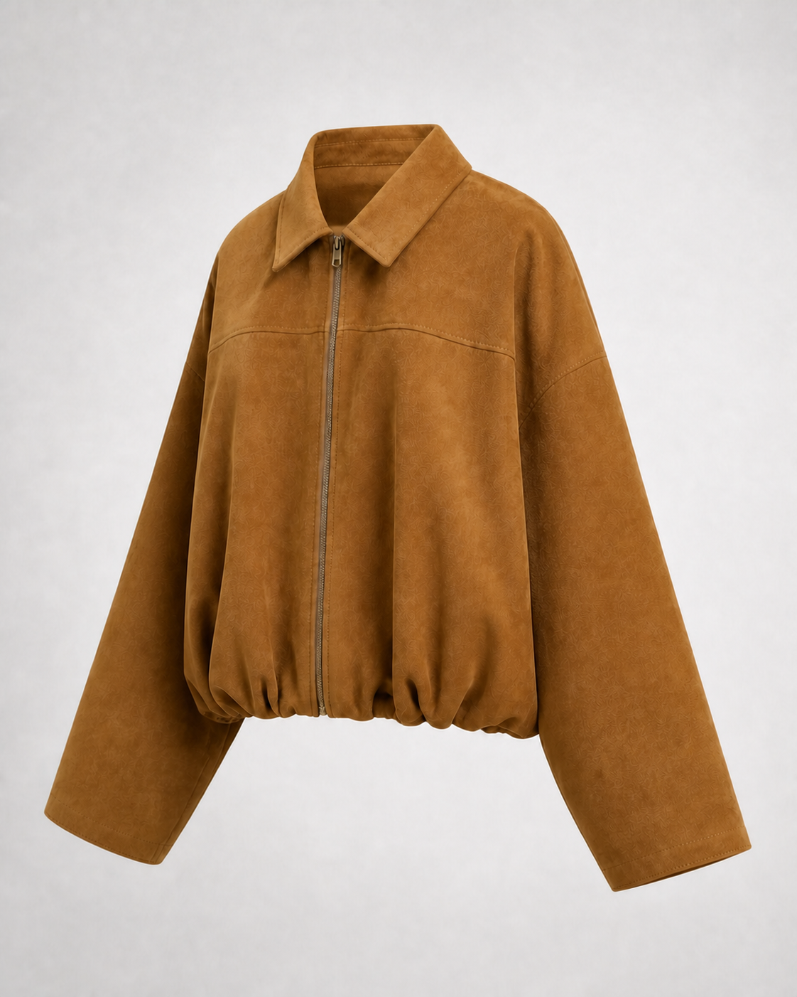 Chaqueta Bomber Efecto Ante · camel · prenda a 45 grados