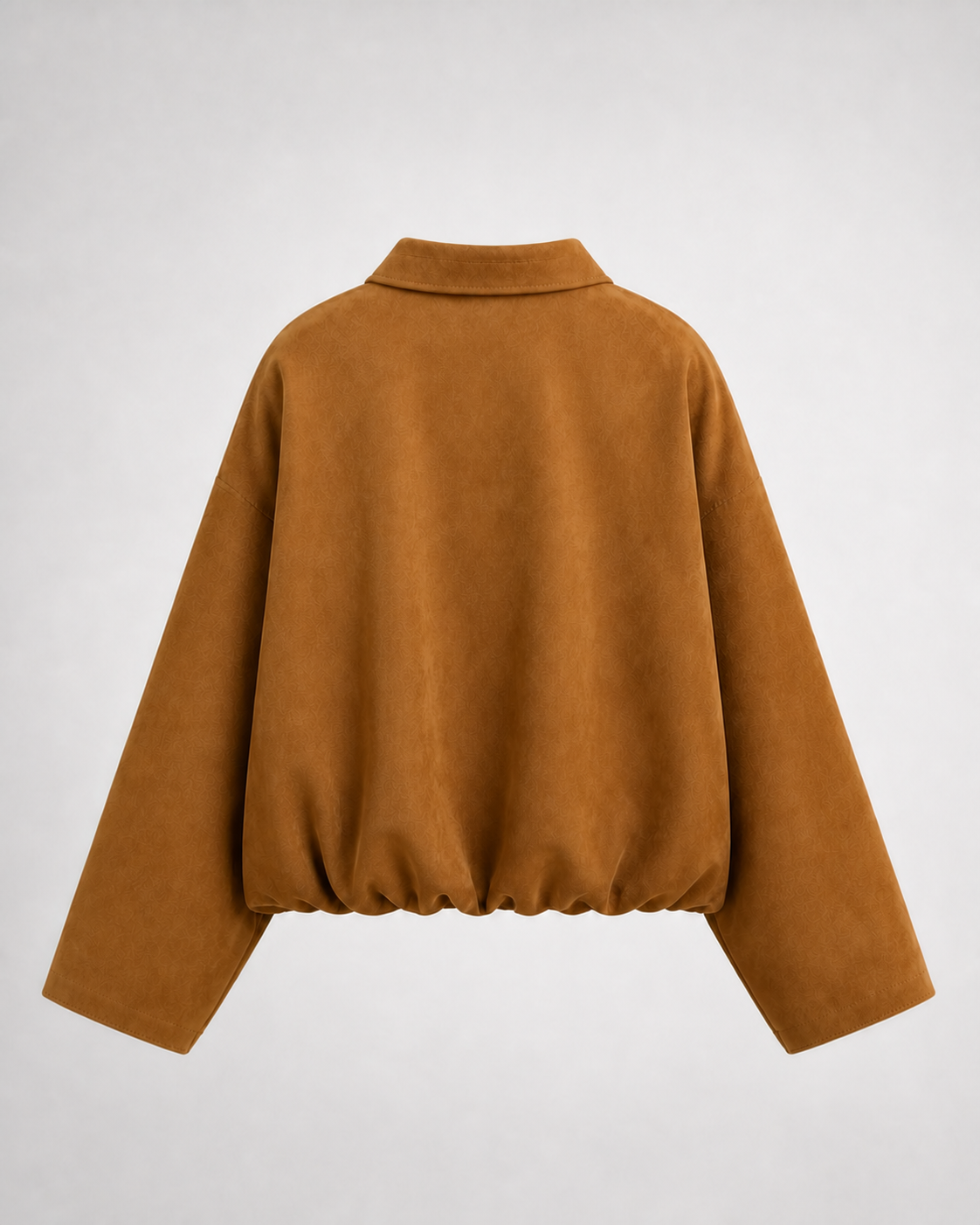 Chaqueta Bomber Efecto Ante · camel · espalda de la prenda