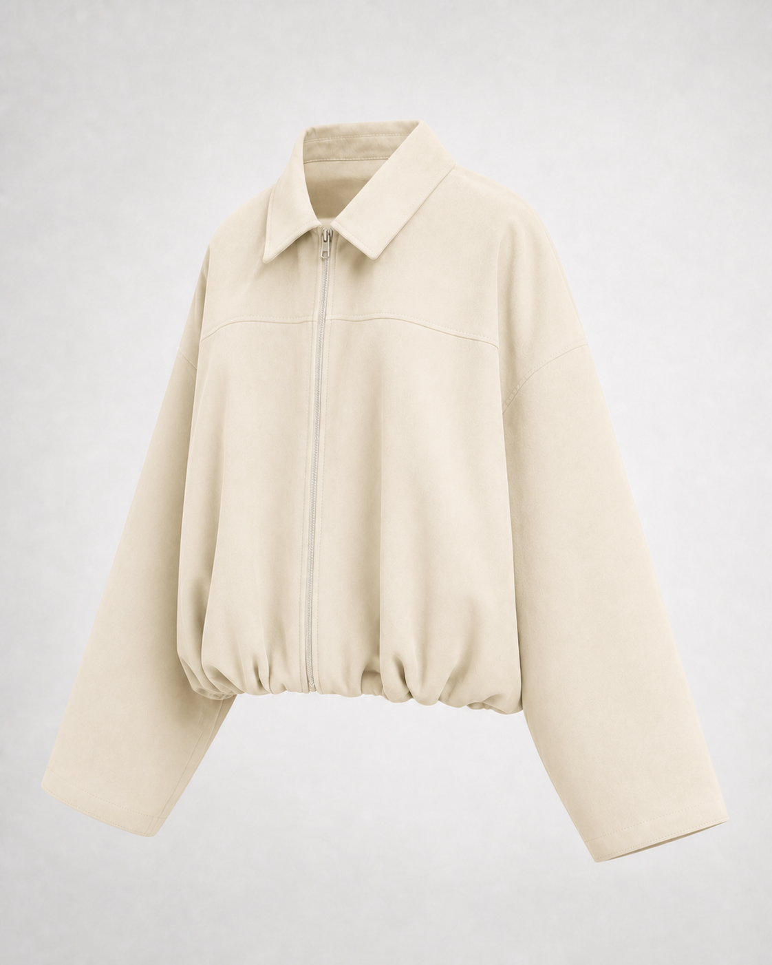 Chaqueta Bomber Efecto Ante · crudo · prenda a 45 grados