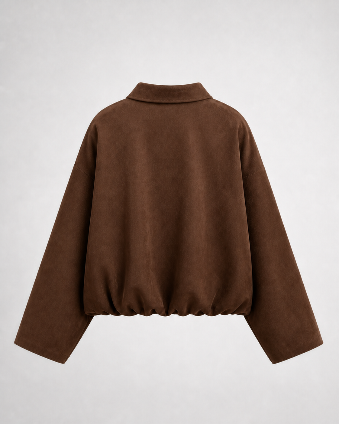 Chaqueta Bomber Efecto Ante · marron · espalda de la prenda