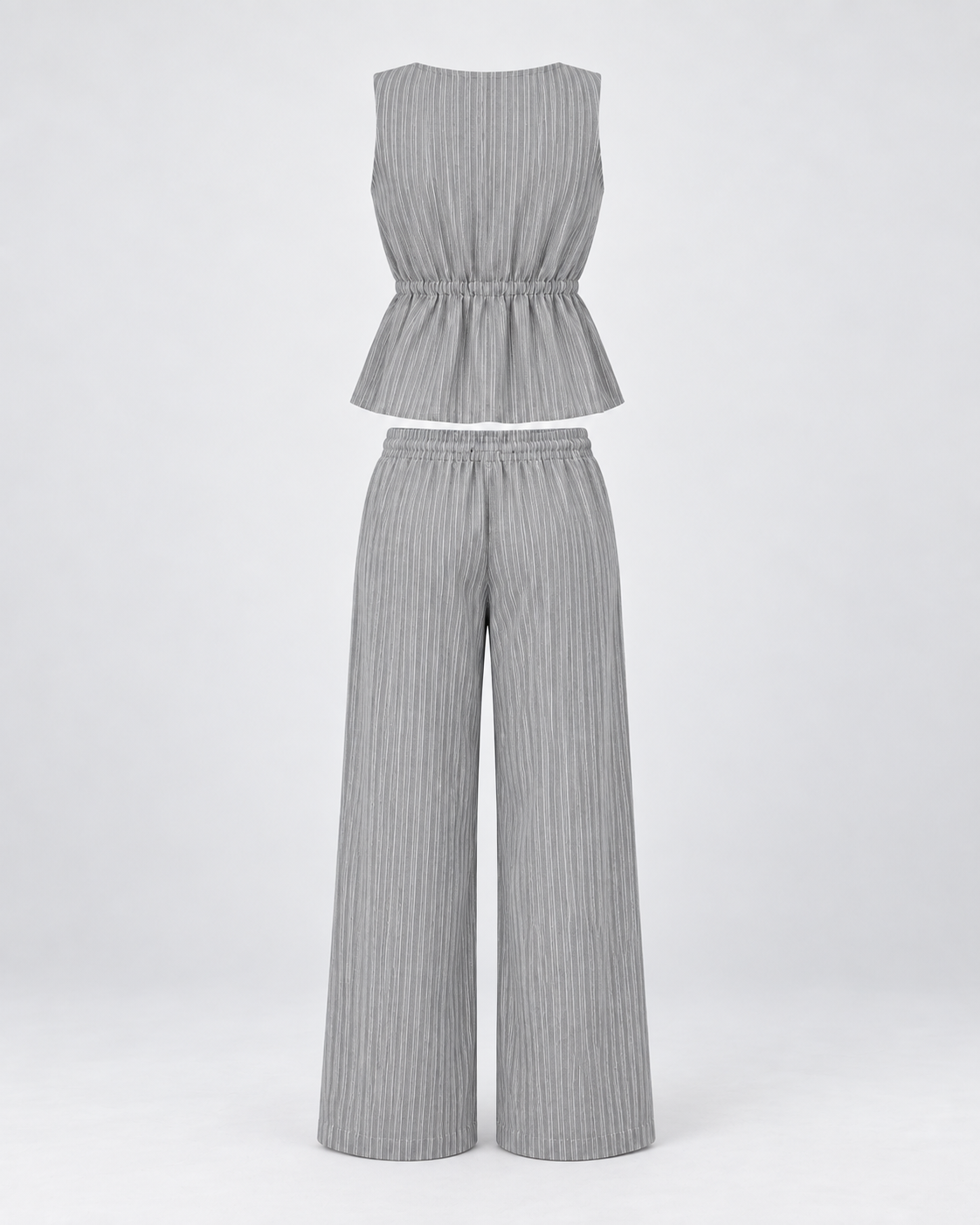 Conjunto Rayas Riviera gris — espalda de la prenda