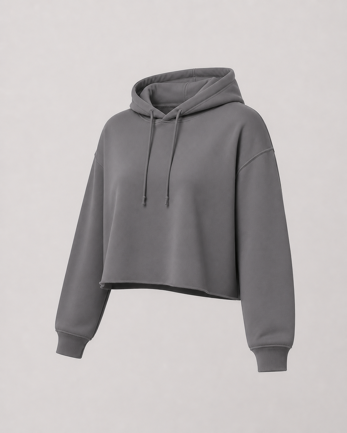 Sudadera Cropped en gris Storm — prenda vista de tres cuartos