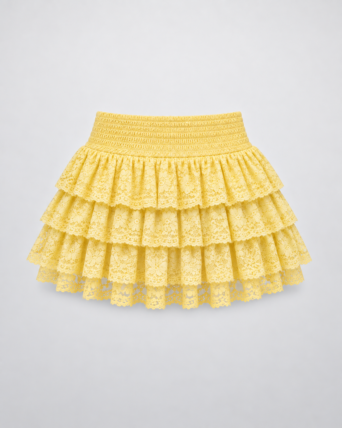 Falda Amelie Lace amarillo pastel — vista trasera