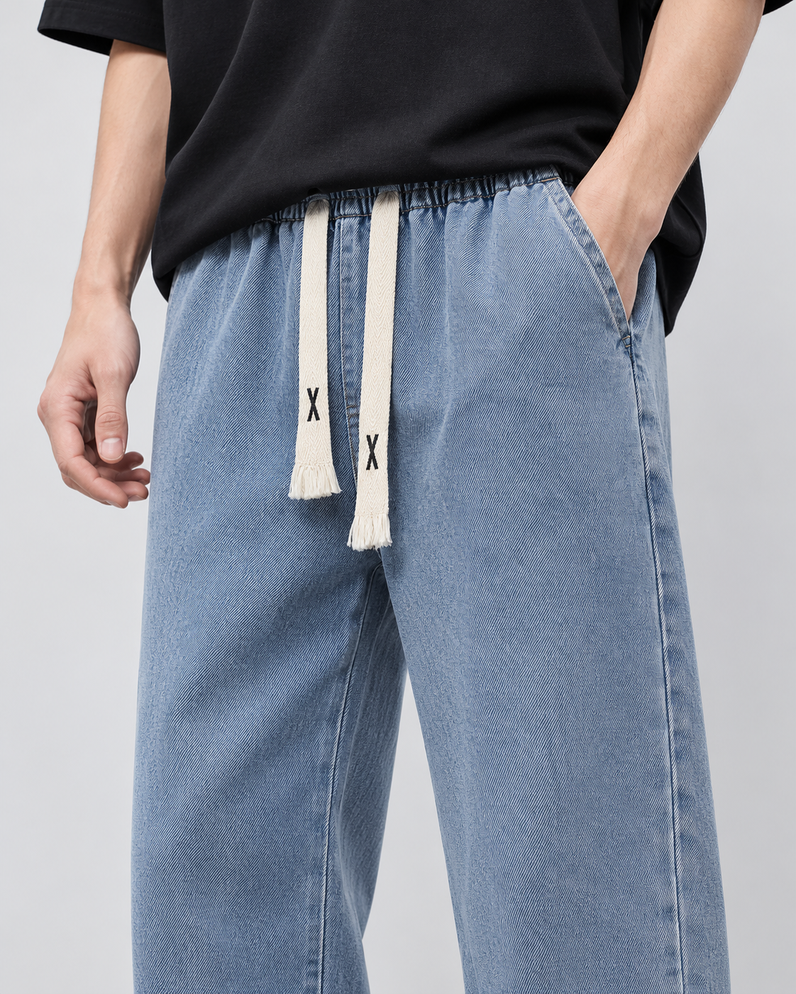 Pantalón vaquero flex Azul - detalle de la cintura