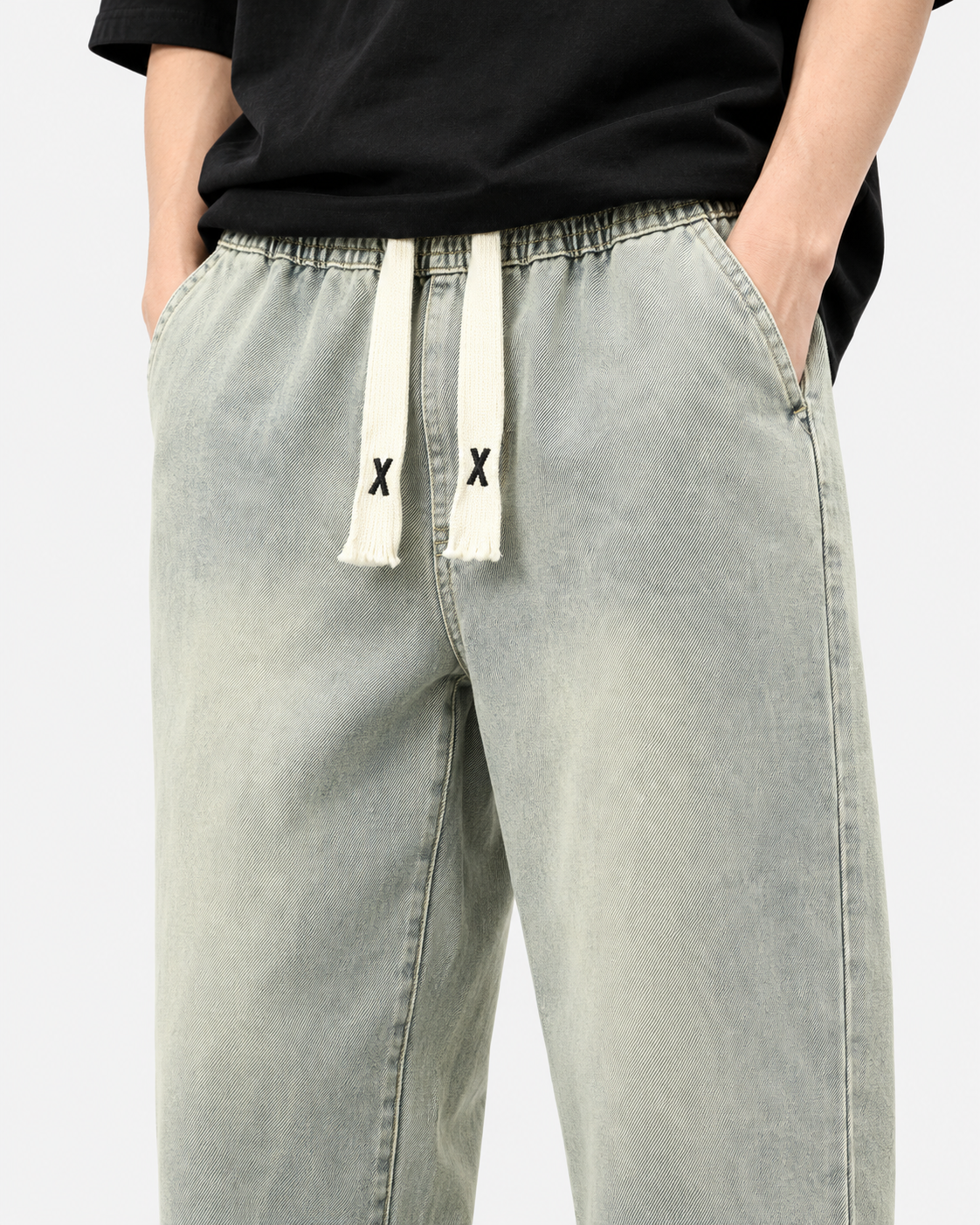 Pantalón vaquero flex Desgastado - detalle de la cintura