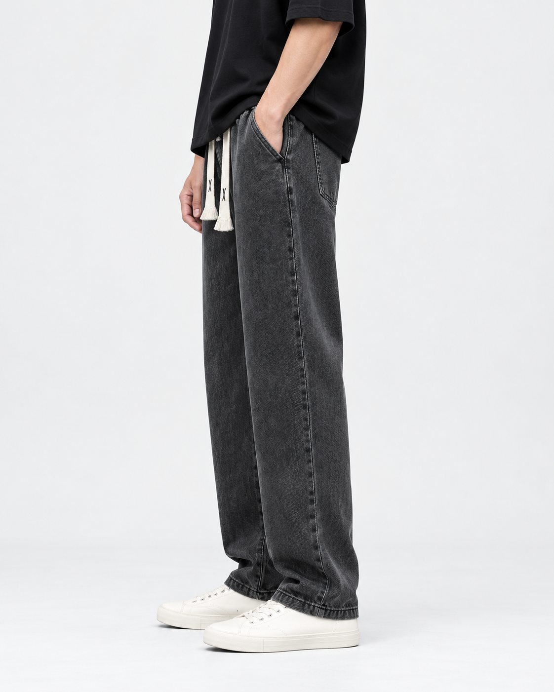 Pantalón vaquero flex Negro - lateral