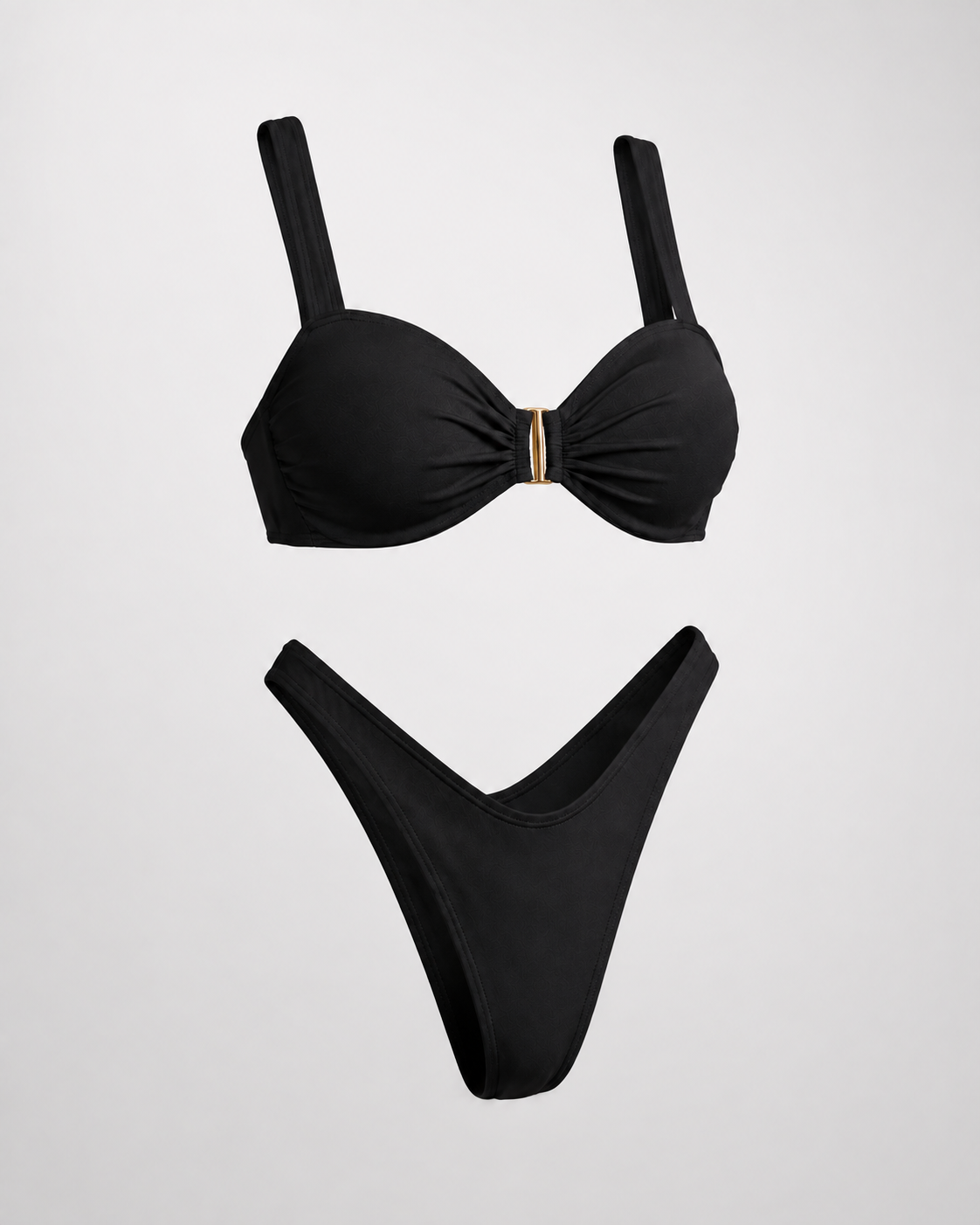 Bikini Ibiza Bandeau — negro — vista inclinada