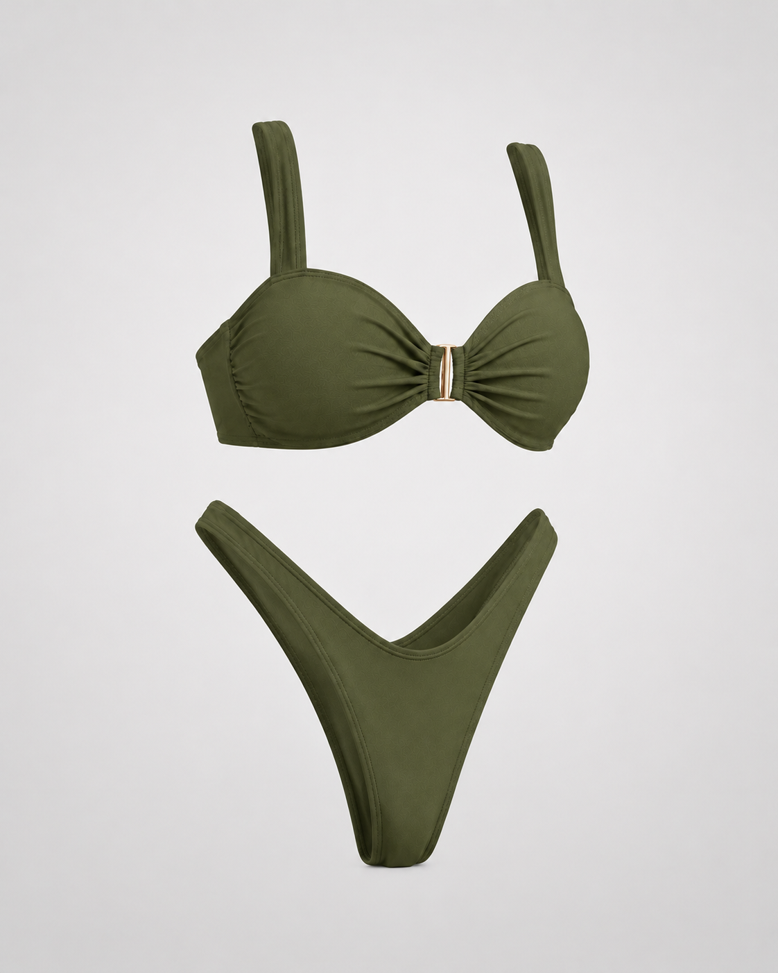 Bikini Ibiza Bandeau — verde — vista inclinada