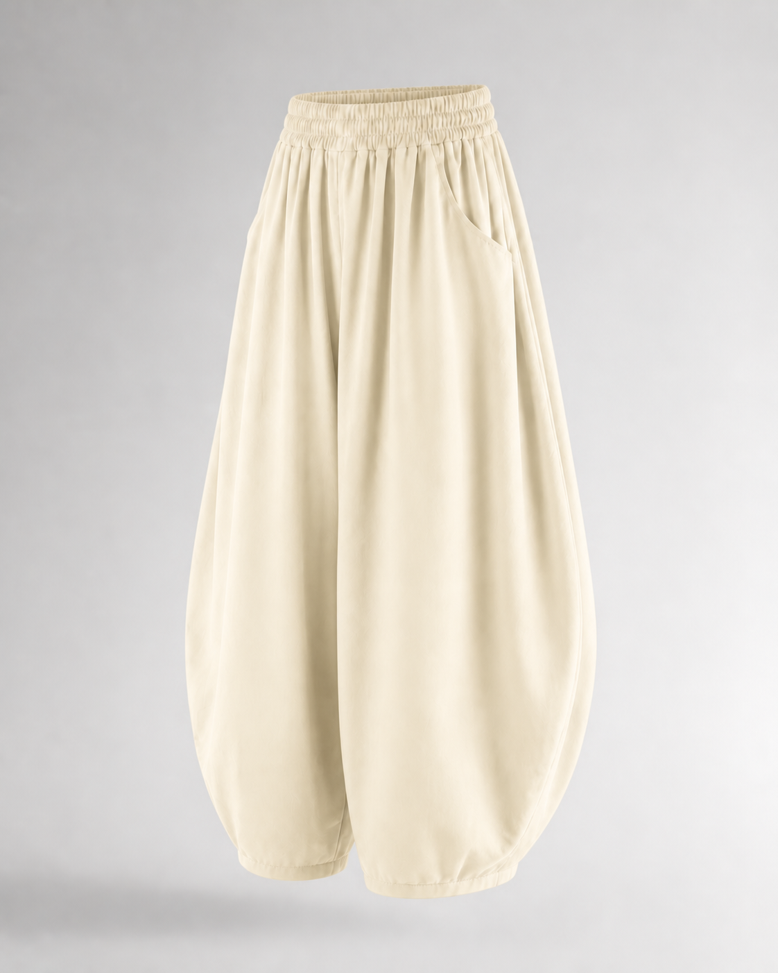 Pantalón Harem de Cintura Elástica · crudo · prenda a 45 grados