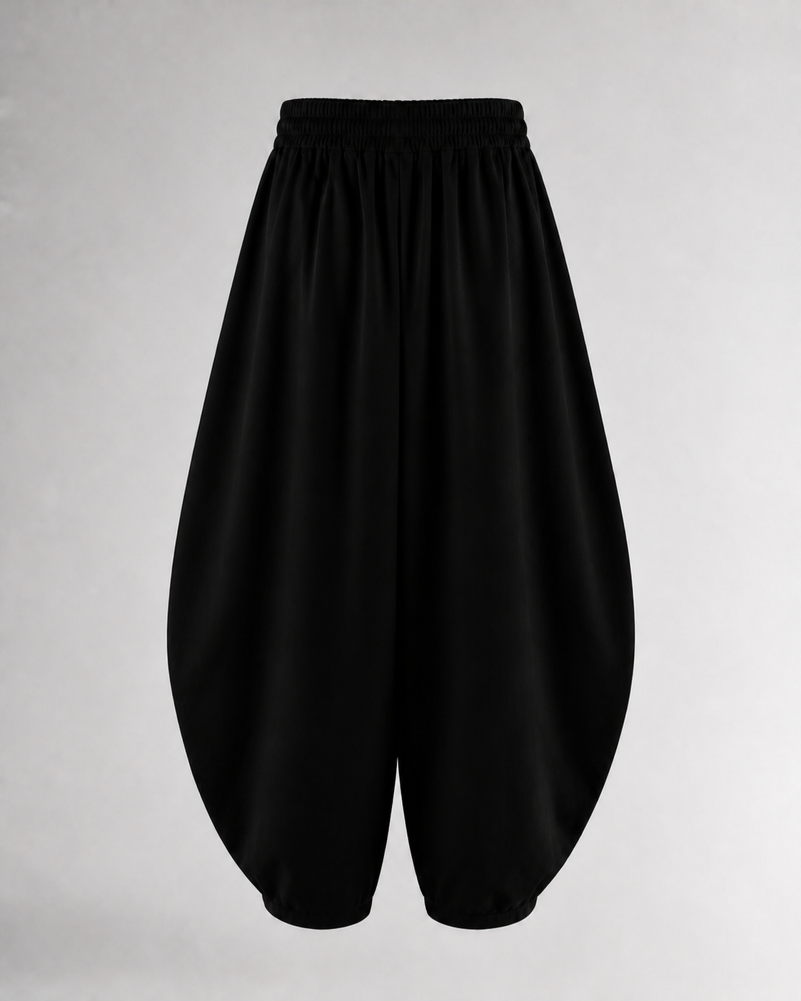 Pantalón Harem de Cintura Elástica · negro · espalda de la prenda