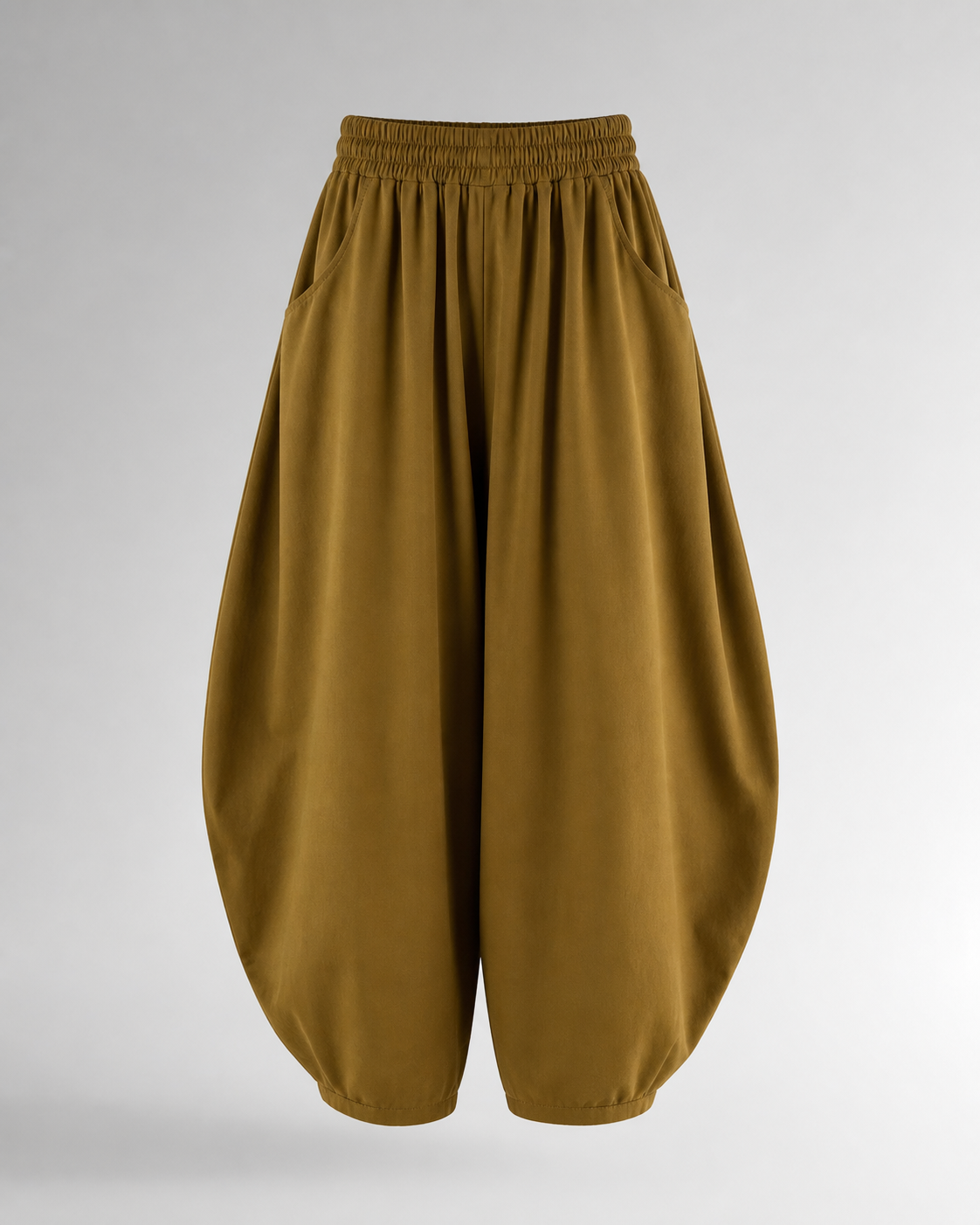 Pantalón Harem de Cintura Elástica · ocre · prenda frontal