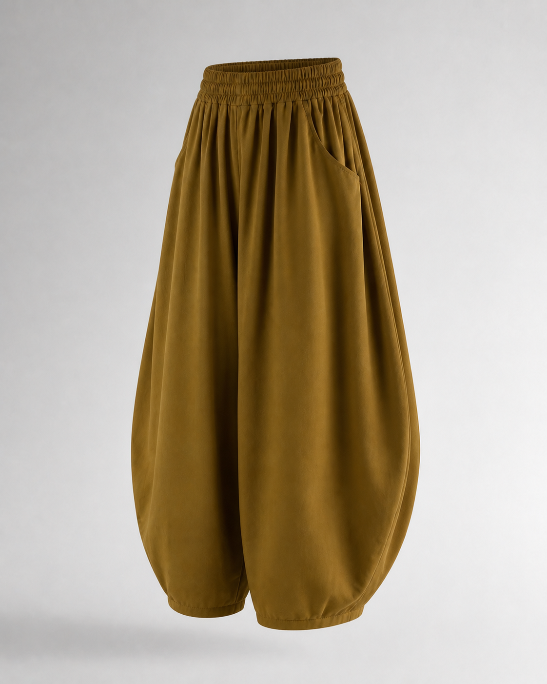 Pantalón Harem de Cintura Elástica · ocre · prenda a 45 grados