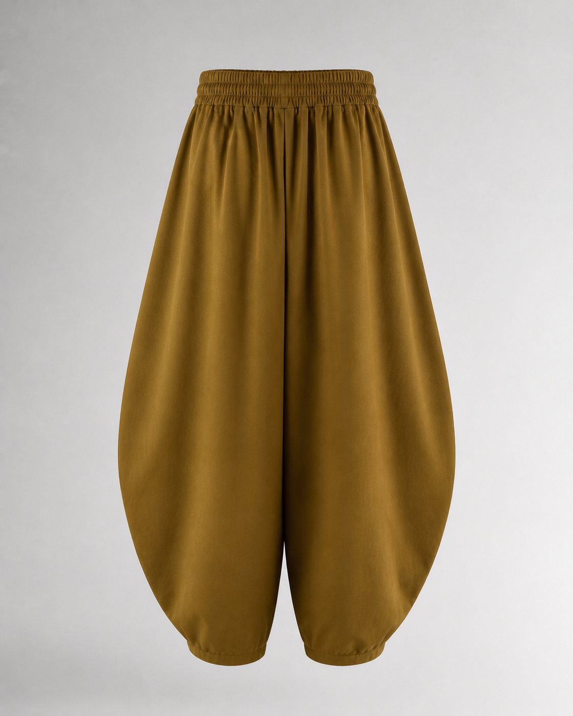 Pantalón Harem de Cintura Elástica · ocre · espalda de la prenda