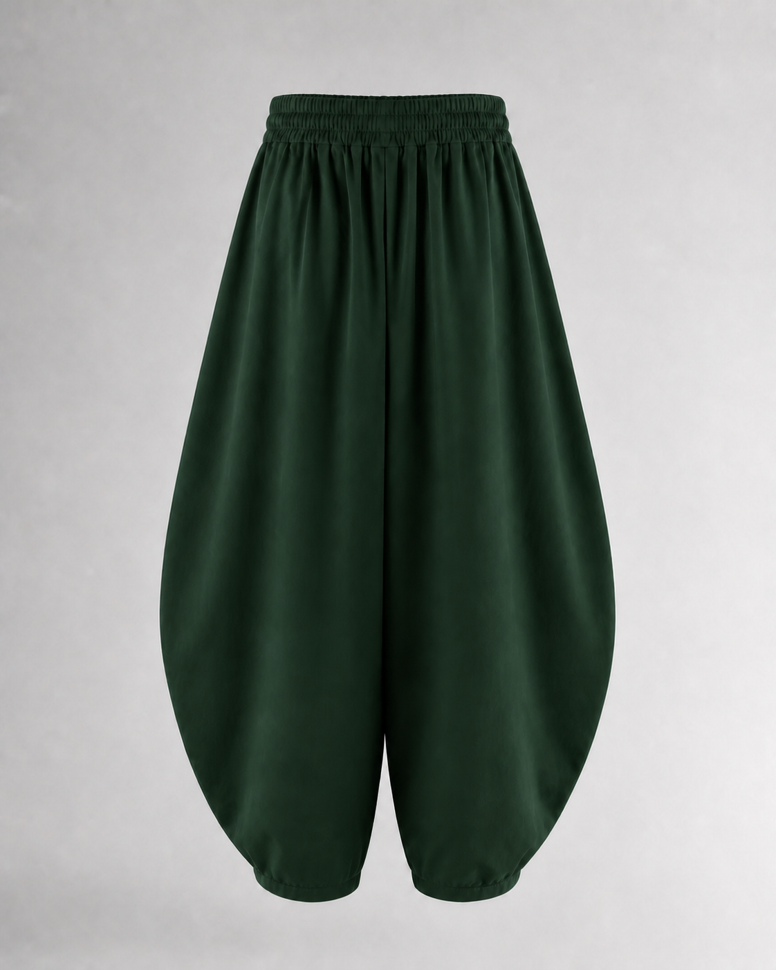 Pantalón Harem de Cintura Elástica · verde oscuro · espalda de la prenda