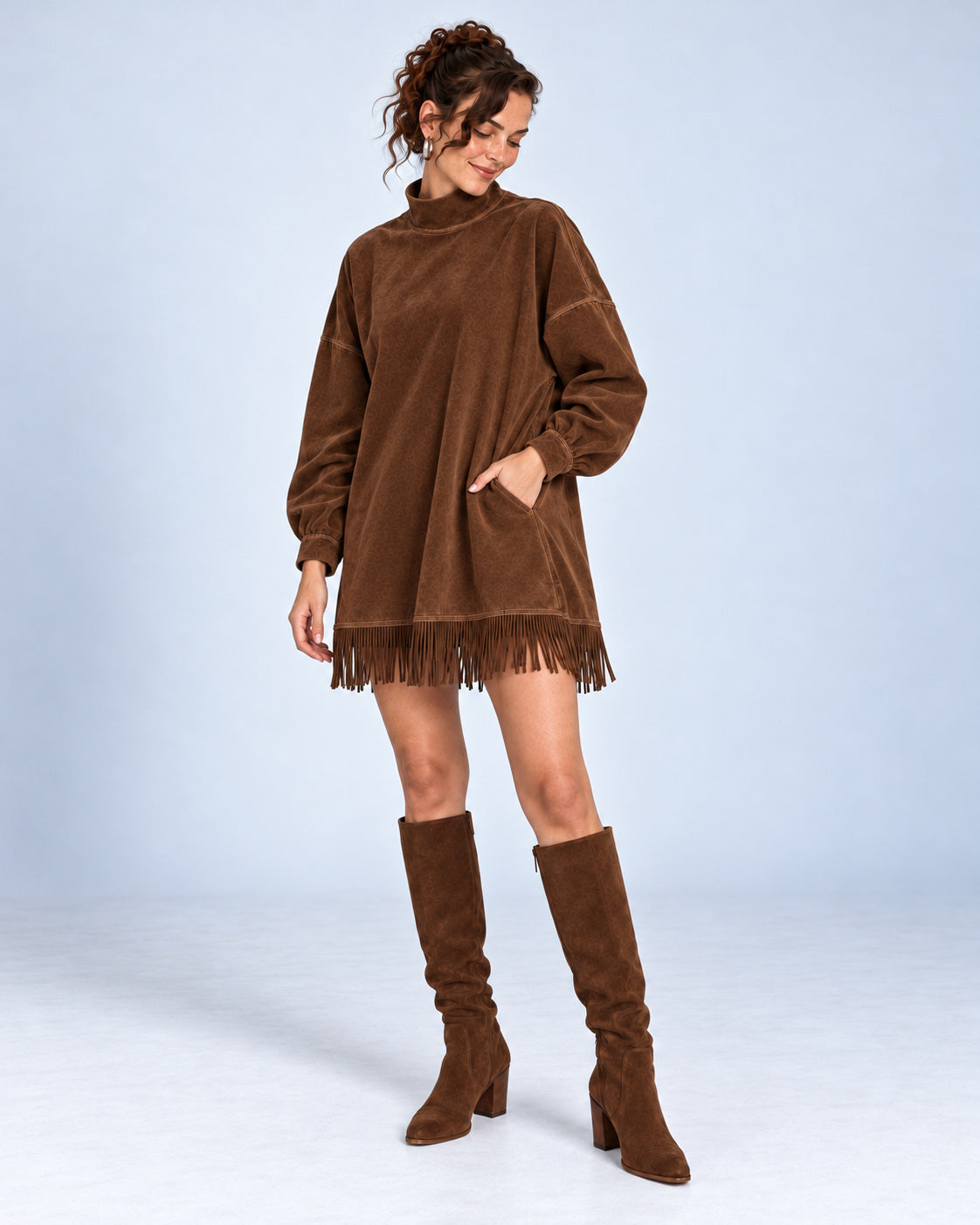 Vestido Siena Fringe - Marrón - vista 2