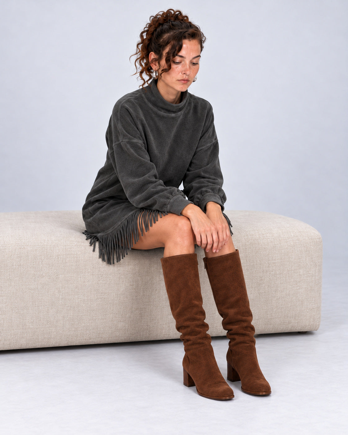 Vestido Siena Fringe - Gris oscuro - vista 1