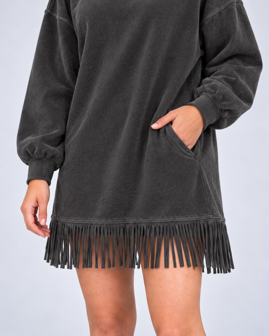 Vestido Siena Fringe - Gris oscuro - vista 5