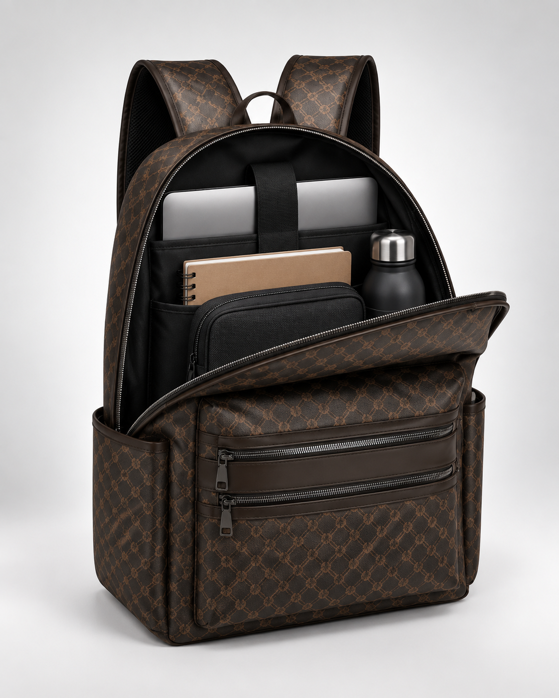 Signature Travel Backpack marrón - interior y capacidad